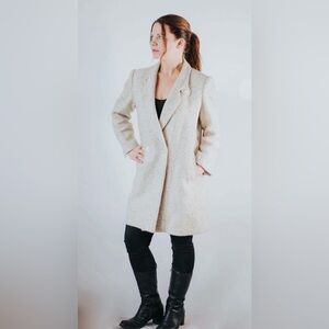 Vintage ivory speckled wool coat, size S/M
